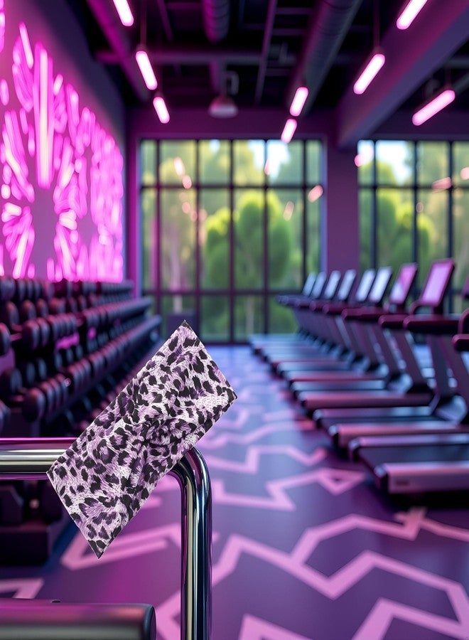 طوق رأس مطاطي متقاطع بنقشة جلد النمر من توستاو، طوق شعر رياضي للنساء، أطواق شعر عصرية للنساء، إكسسوارات شعر (بنفسجي، 1) - Image 3